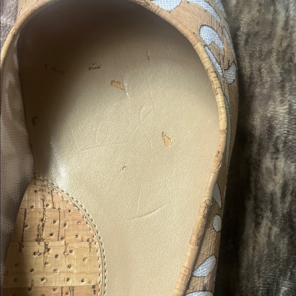 Sesto Meucci Tan Bella laser cut cork ballet flat in EUC SZ8 made in Italy - Picture 12 of 12